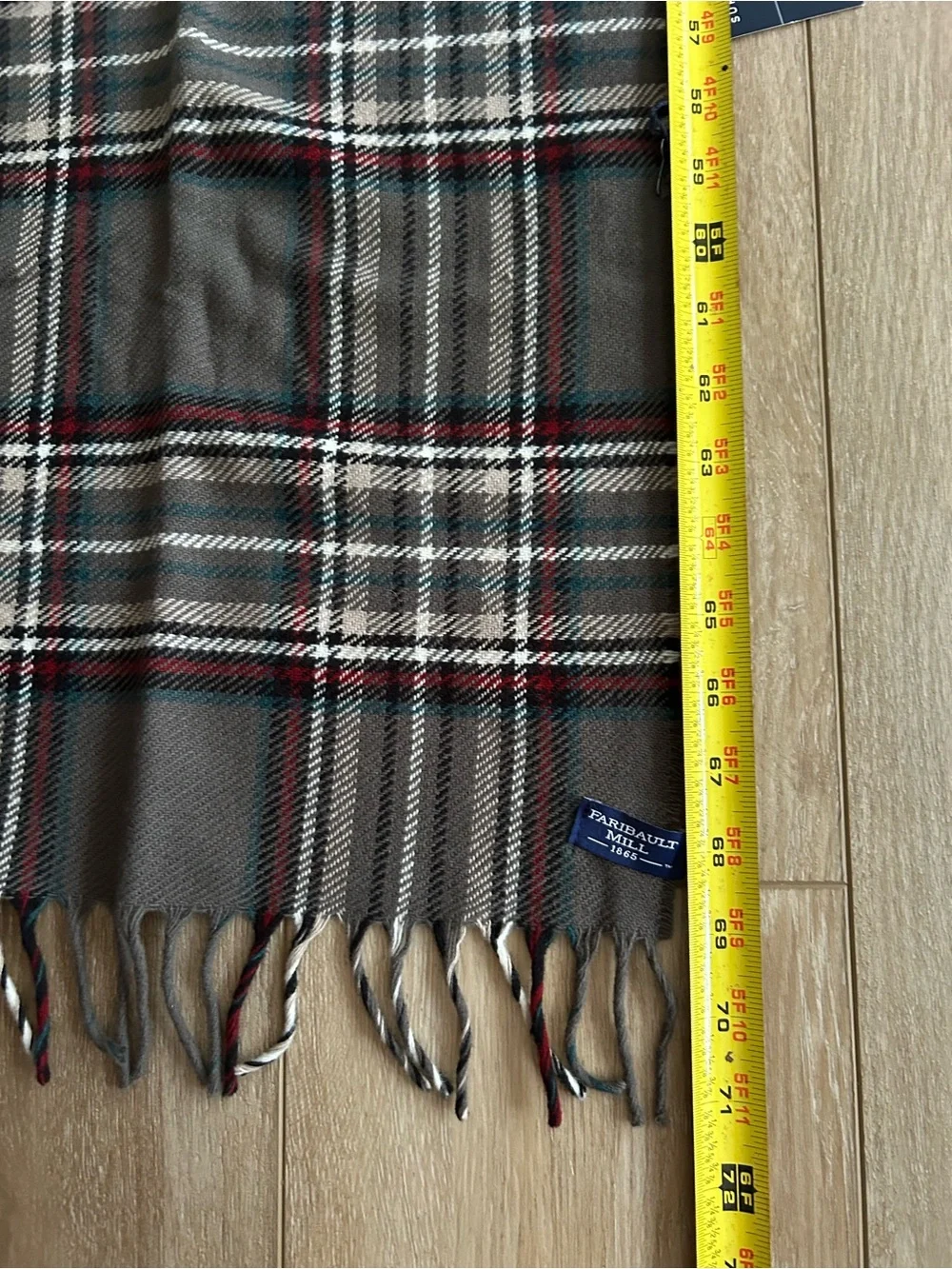 Faribault Stewart Plaid Pewter Scarf - Fine Merino Wool